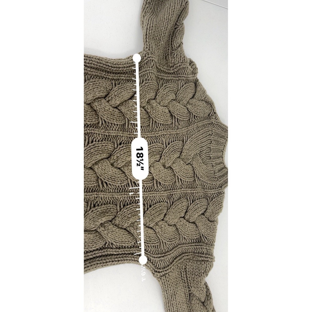 Polo Ralph Lauren Wool Cashmere Chunky Cable Knit Sweater Taupe Brown Mens M - Picture 11 of 12